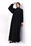 Roba Detailed Balloon Sleeves Flowing Ponch Ferace Black - 4