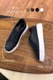 Luís 1090 Dark Blue Skin - White Sole Genuine Leather Men's Sneakers - 4