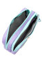 01108 Purple Color Green Zippered Waterproof Bondit Fabric Plush Printed Double Eyed Pen Holder - 7