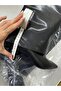 Women's Dust Collar Detailed Heeled Black Boots - 4