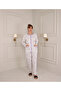 Wide Cut, Full Button Front Women's Pajama Set Made of Cotton Fabric - 2