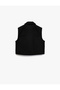 Buttoned Pocket Sleeveless Shirt Collar Tweed Crop Vest - 4