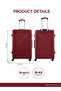 Aura Large ABS Checked-In Hardside Luggage – Lightweight 30kg, 4-Wheel Spinner, 28 Inch Burgundy - 4
