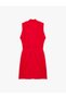 Draped Sleeveless Degaje Neckline Mini Dress - 4