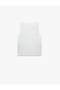 V Neck Sleeveless Blouse with Metal Accessory Detail - 4
