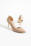 Stylish Matte Beige Vegan Leather Stiletto |   7 cm Thin Heeled Daily Comfortable Office Shoes Neolit ​​Sole - 6