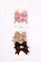 Multicolor Earth Tones Set of 8 Ribbon Bow Clip Buckle