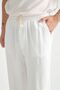 Luxe Men's Baggy Linen Blend Casual Trousers with Wide Legs New Season - 4