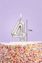 Silver Number 4 Candle - 2