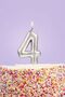 Silver Number 4 Candle