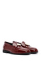 Women's Claret Red Accessory Detailed Leather Masculine Loafer 24Wfd 210222 - 3
