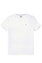 Brand Logo Men's White T-Shirt Slim Fit Organic Cotton Summer