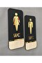 Oak Series Black Matte Gold Embossed Self Adhesive Wc Set