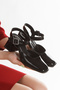 Braşov Series Large Buckle Detailed Heeled Patent Leather Women's Shoes - 3