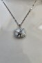 Polar Star Model White Enamel Openable Square Cover Picture Zircon Stone Steel Necklace - 8