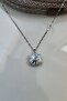 Polar Star Model White Enamel Openable Square Cover Picture Zircon Stone Steel Necklace - 5
