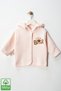 Unisex Baby Little Bear Printed Organic Cotton 6-9-12-18 Months Quilted Baby Cardigan