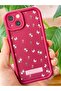 iPhone 13/14 Case Soft Textured Butterfly and Rose Pattern Soft Camera Protection Silicone Cover - 6