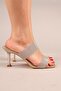 Herne Glitter Double Tape Heeled Slippers Gold - 4