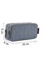 01105 New Season Crinkle Fabric Washable Double Compartment Pen Holder Pencil Case - Gray - 5