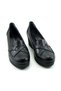 Shay Black Genuine Calf Leather Cross Strap Detailed Wedge Heeled Casual Shoes - 4