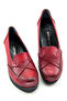 Shay Red Genuine Leather Wedge Heeled Casual Shoes - 4