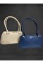 Women's Pastel Yellow Butter Yellow Leather Baguette Hand and Shoulder Bag - 7