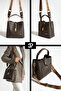 Original Women's 4 Compartment Luxury Soft Leather Stylish Hand and Shoulder Bag with Adjustable Cross Column Strap - 2