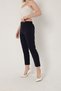 3001 Navy Blue Carrot Leg High Waist Woven Women's Trousers - 7
