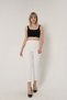 3001 White Carrot Leg High Waist Woven Women's Trousers - 4
