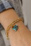 Women's Gold Color Evil Eye Bead Detailed Heart Bracelet - 4