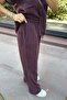 Plum Color 100% Cotton Short Sleeve Shirt Pants Suit 1004 - 8