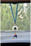 White Round Glass Evil Eye Beaded Car Mirror Ornament Car Charm Evil Eye Protection - 4