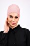 Plain Seamless Combed Cotton Bonnet Powder - Women's Hijab Tie Underwear Bonnet Pink - 2