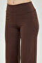 Comfort High Waist Straight Cut Trousers Brown - 3
