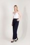 1003 Navy Blue Palazzo High Waist Lycra Woven Women's Trousers - 4