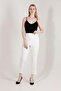 1005 White Carrot Leg High Waist Lycra Woven Women's Trousers - 4