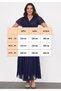 Women's Double-Breasted Collar Top Block Sequin Waist Detail Lined Side Zipper Closure Chiffon Maxi Evening Dress - 3