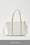 White Women's Staple Detailed Pu Leather Buckle Hand and Shoulder Bag