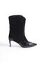 Mubiano Genuine Leather Collection Thin Heeled Pointed Toe Patent Leather Boots Black - Mcsr1925 - S - 3