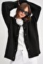 6927 Women's Soft Textured Casual Basic Knitwear Cardigan Black