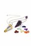 Natural Stone Amethyst Stone Pandul-Rice Pandul Pendulum with Chamber Pendulum Spiral Line Set of 2 - 3