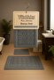 Cotton Tufting 2-Piece Toilet Seat Set, Bathroom Set, Floor Mat Set, Water Absorbent, Honeycomb Pattern, Anthracite - 2