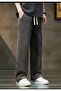 Elastic Waist Lace-Up Men's Baggy Jans Relaxed Cut Wide Leg 5006 Model Anthracite Smoked - 5