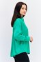 Women Spread Collar Long Sleeves Solid Shirt, Green - 2
