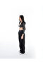 Women’s Black Faux Leather Feather Crop Top - 5