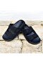 Silvery Buckle Croka Black Orthopedic Slippers - 3