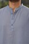 Men's Light Blue Judge Collar Buttoned Linen Shirt - Short Sleeve - 2536 - 3