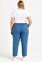 Blue Plus Size 100% Cotton Muslin Fabric Women's Trousers – Narrow Leg, Pockets, Comfortable Fit - 3