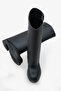 Women's Below Knee Belt Buckle Casual Boots Sassari Black - 2